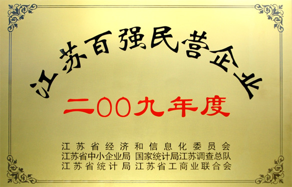 尊龙凯时人生就是搏荣获2009年度“江苏百强民营企业”